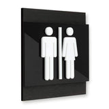 All Gender Bathroom Sign: Wood & Acrylic — "Buro" Design
